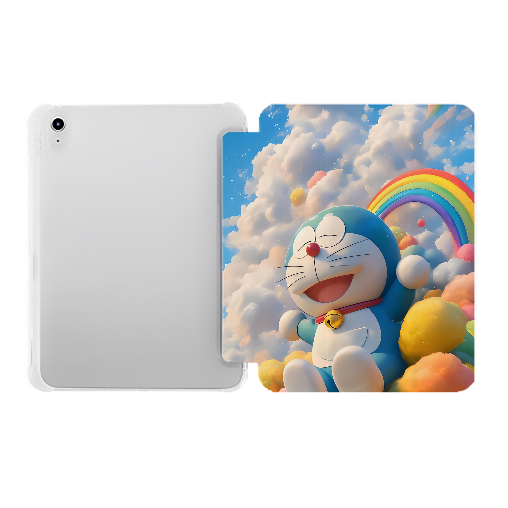 （画像用） ドラえもん Doraemon IPad ケース ペン収納付き 三つ折りスタンド PUレザー×シリコン 対応機種9.5/10.5/10.9インチ